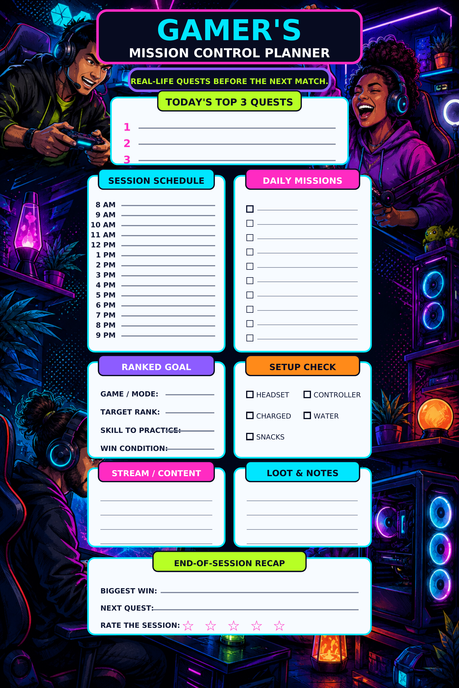 Control de Misiones para Gamers