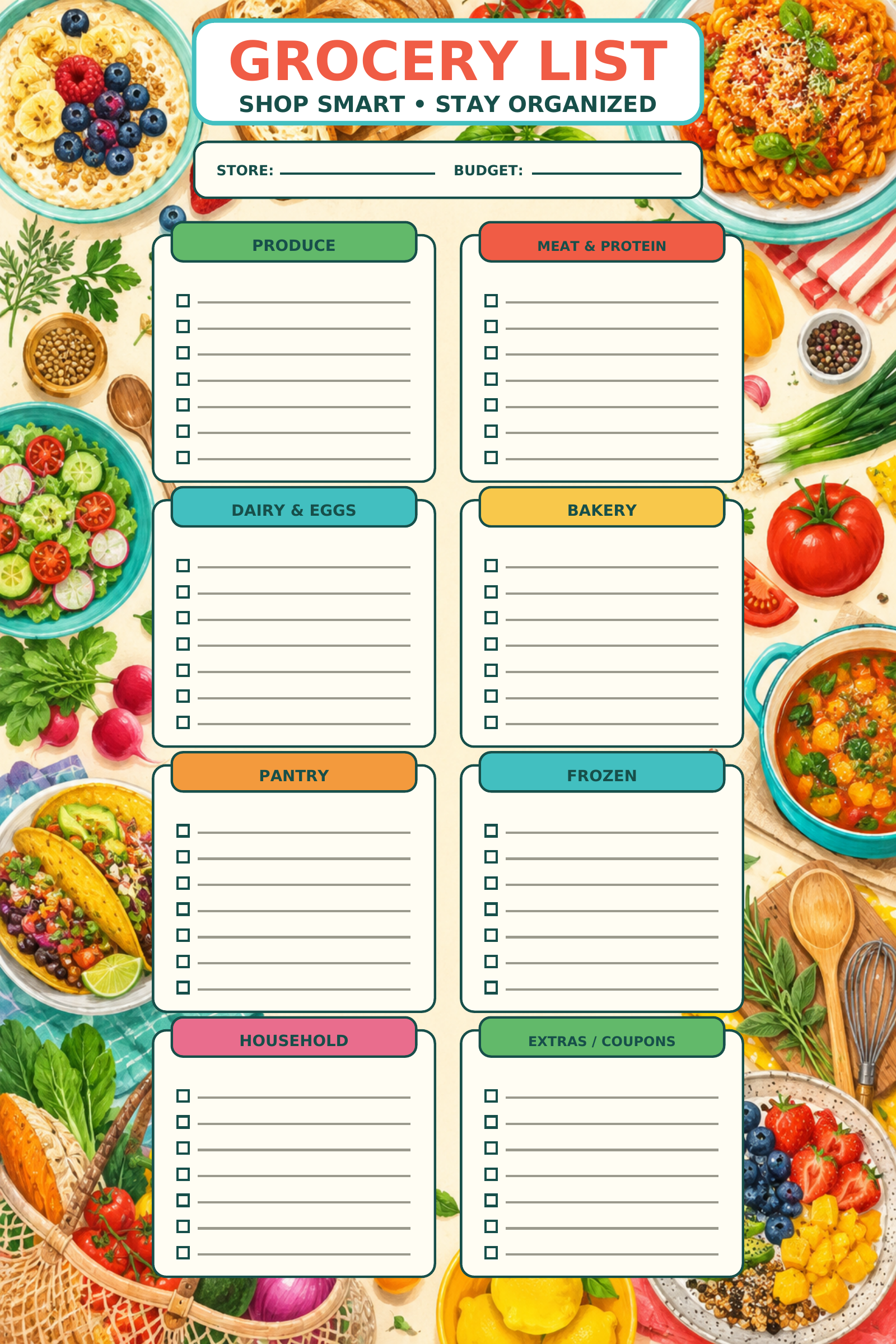 Lista de compras Compre de forma inteligente Manténgase organizado