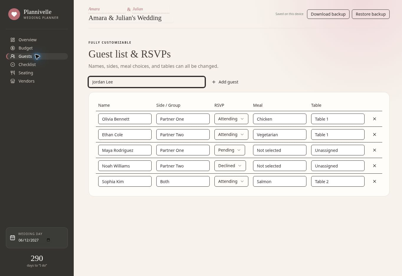 Plannivelle Wedding Planner