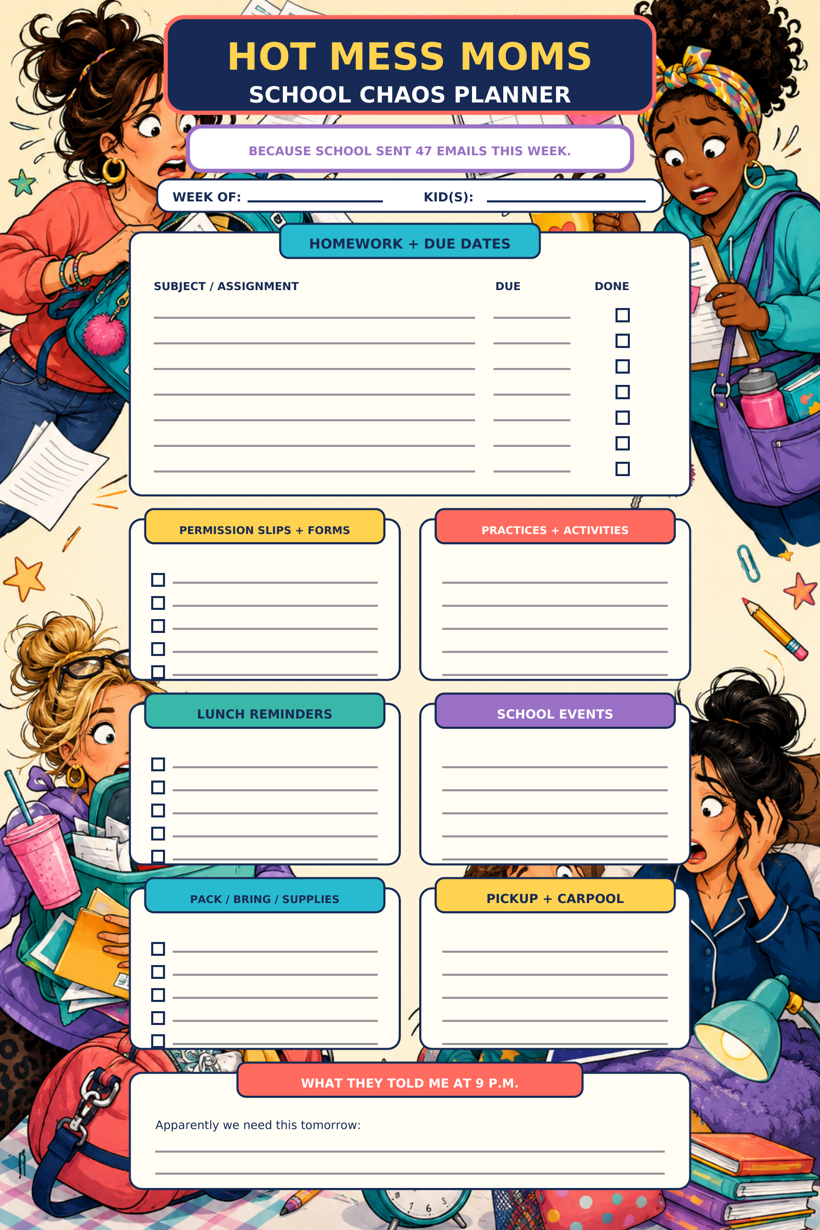 Agenda Escolar "Mamás Caóticas"