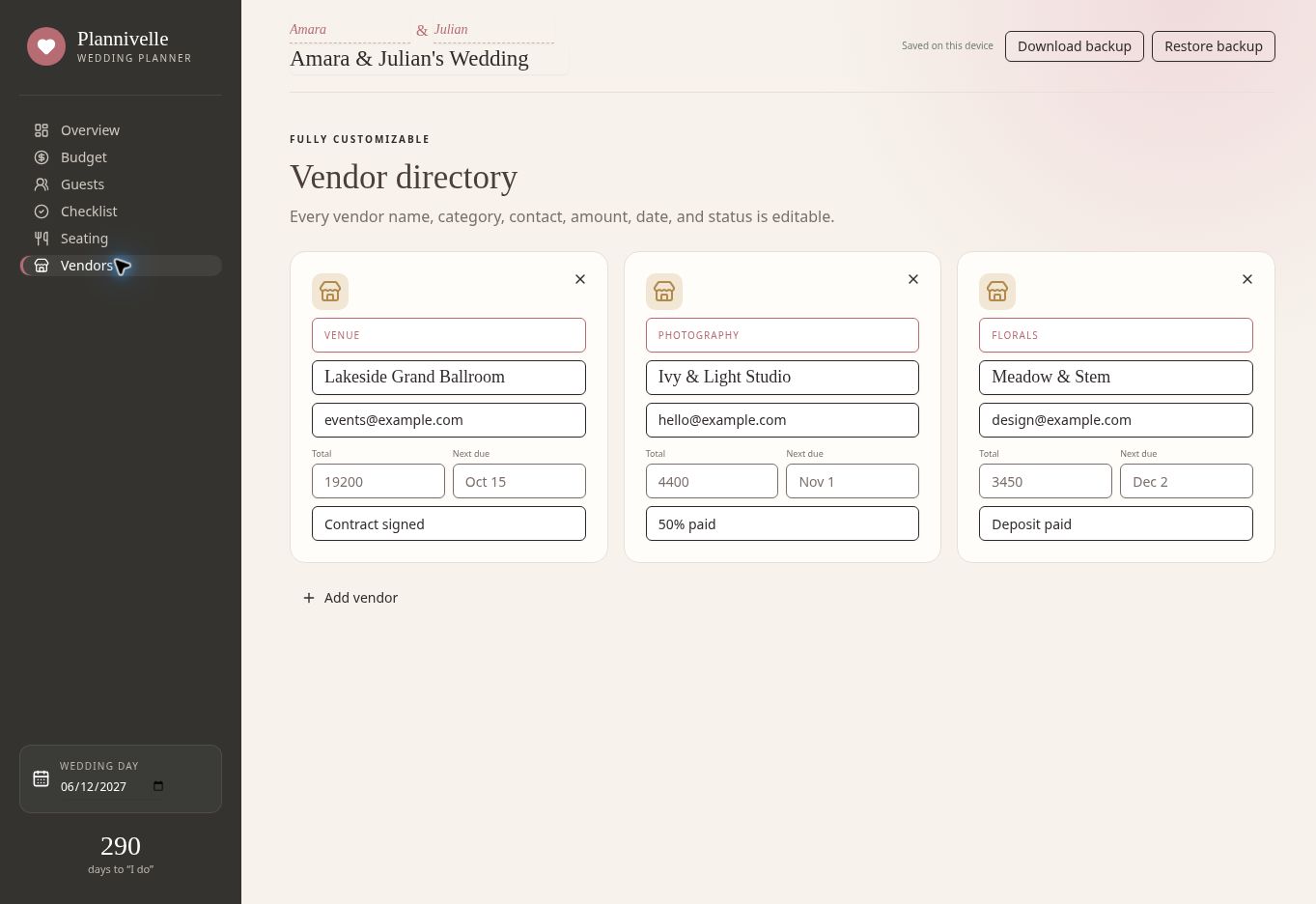 Plannivelle Wedding Planner