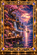 Moonlit Sakura Harbor