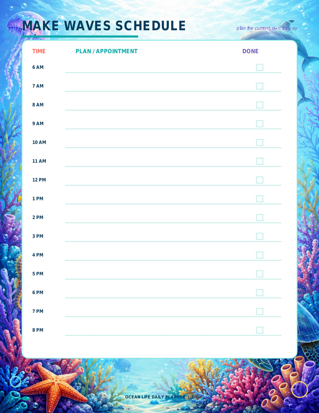 Ocean Life Daily Planner