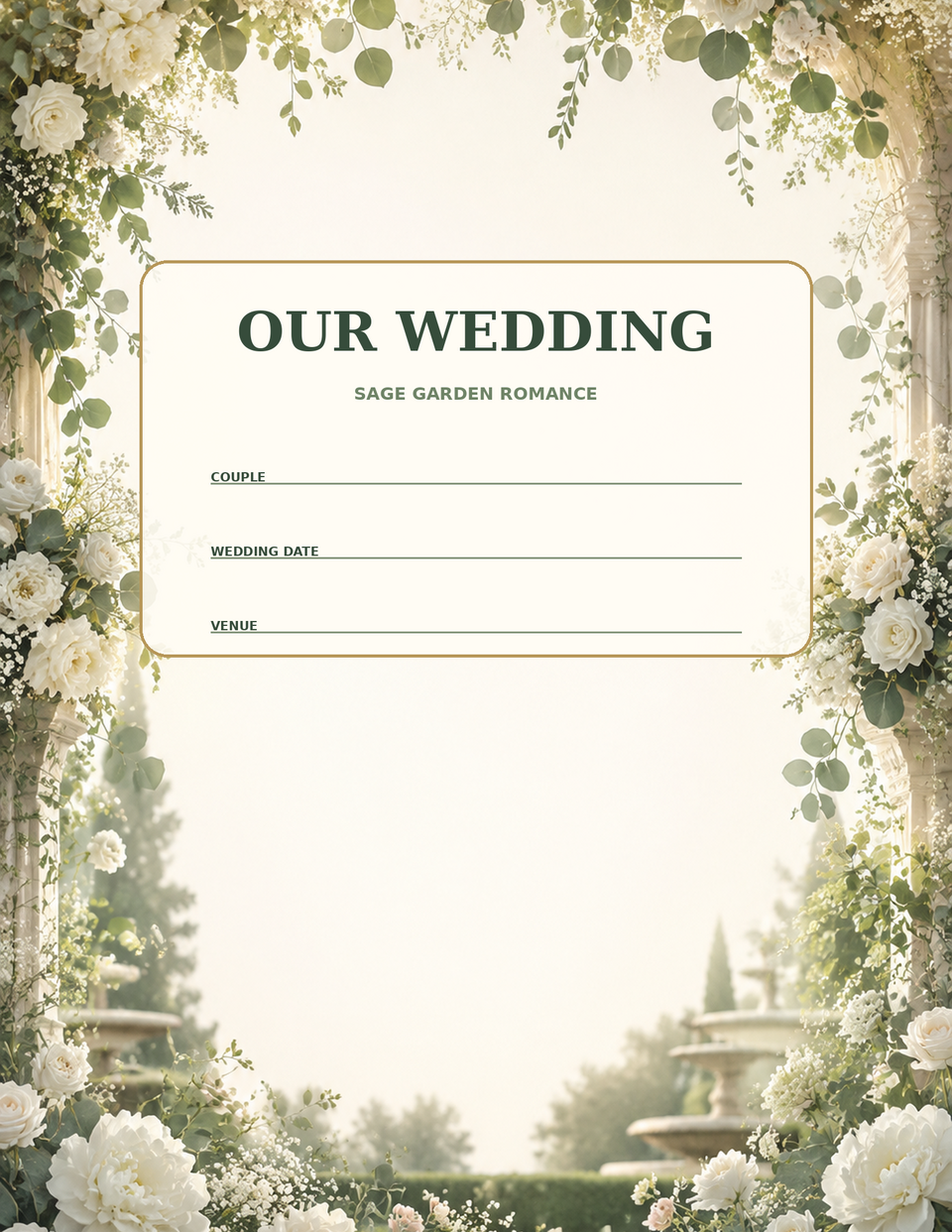Planificateur de mariage Romance du jardin des Sages