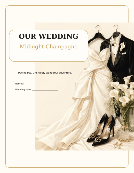 Planificateur de mariages Thème Champagne Minuit