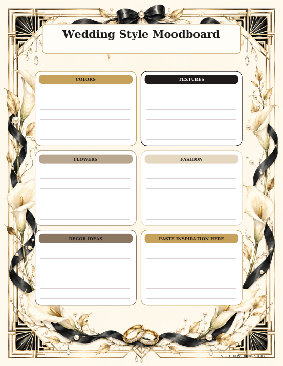 Planificateur de mariages Thème Champagne Minuit