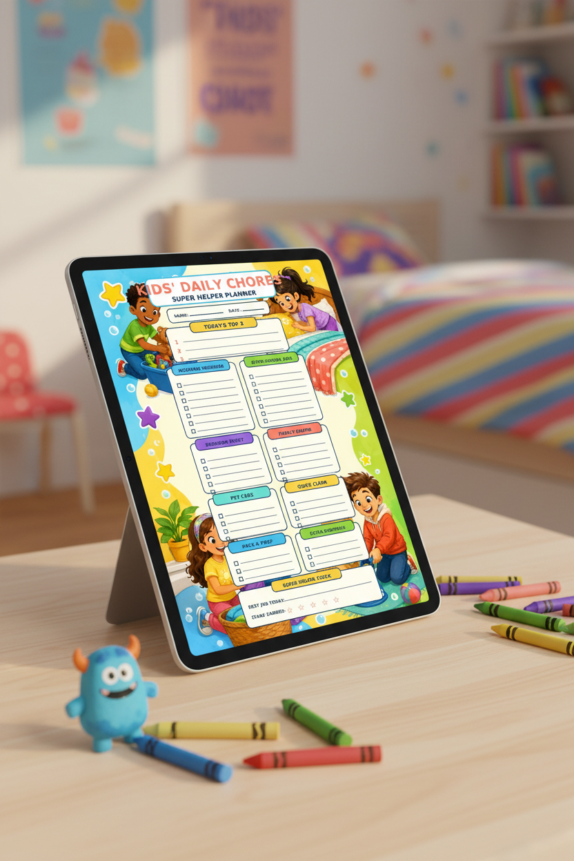 Planificador Súper Ayudante para Tareas Diarias de Niños