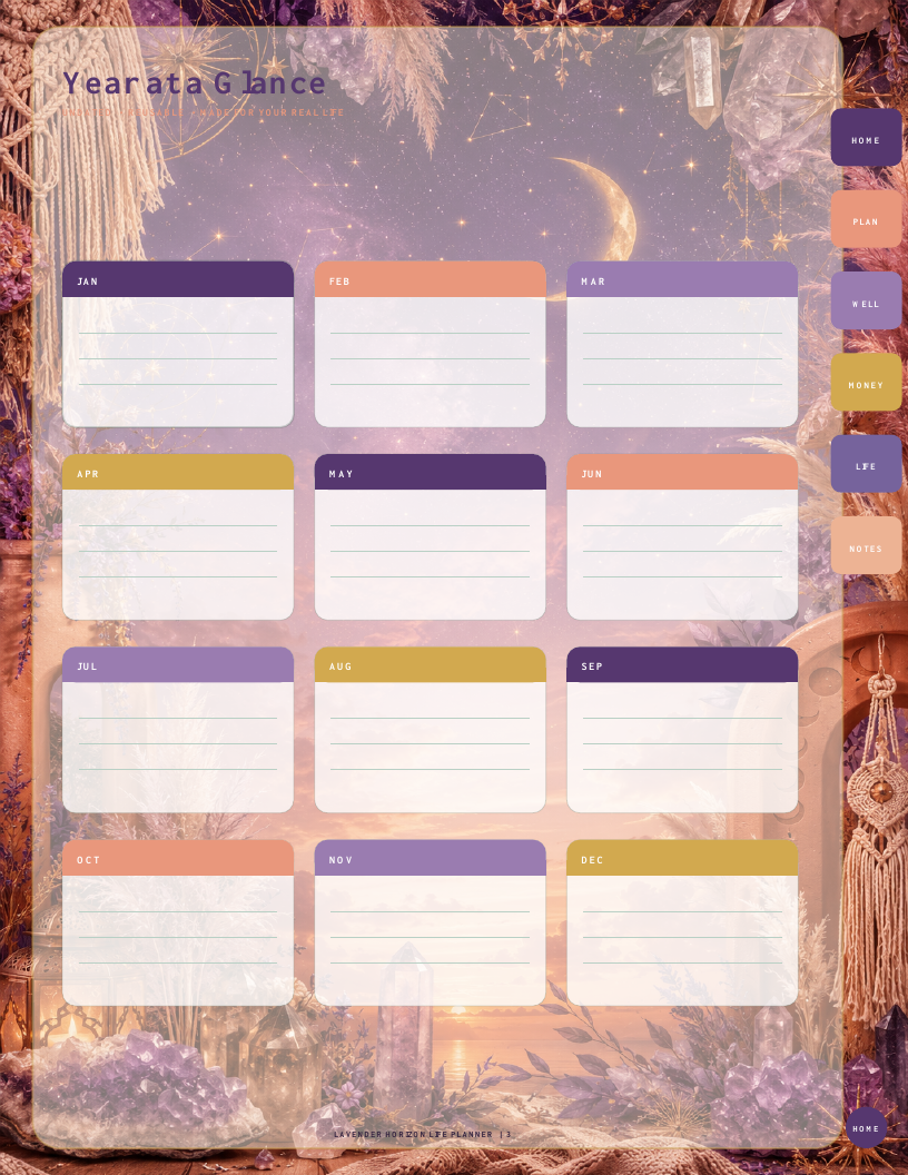 Lavender Horizon Life Planner